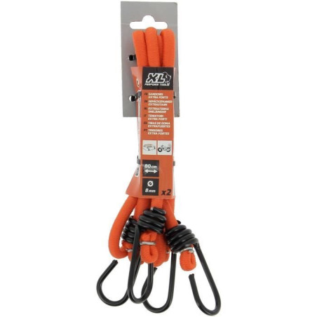 Lot de 2 Sandows / Tendeurs - XL PERFORM TOOLS - Diametre 10 mm - Longueur 80 cm
