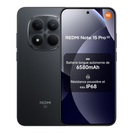 Xiaomi Redmi Note 15 Pro 5G, Smartphone 8+256 Go, Batterie Massive de 6580 mAh, IP66/IP68, Nouvel Appareil Photo 200 MP, écran A