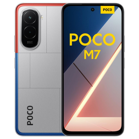 XIAOMI POCO M7, Smartphone 6+128 Go, écran FHD+ 144 Hz de 6,9 Pouces, Snapdragon 685, Double caméra AI 50 MP, 7000 mAh, Argent,