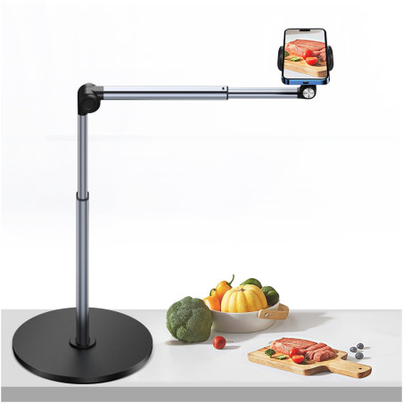 Filmer du Dessus Smartphone Trepied Bureau, 30 CM Long, Trepied iphone Réglable et Pliable, Adapté à la Diffusion, Enregistremen