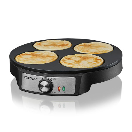 Cloer 6625 Pancake Maker, Mini Pancakes, pour 4 petites pancakes, noir