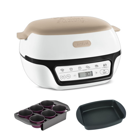 Tefal Machine à gâteau intelligente, 5 programmes automatiques, Réglage idéal de la température et du temps, Moule en aluminium