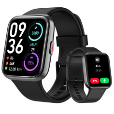 Montre Connectée Homme, 1,85\" Femme Smartwatch pour Samsung iPhone Android, Alexa intégrée 3ATM 100+ Modes Sportifs Moniteur de