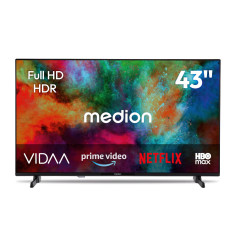 MEDION TV 43 Pouces Full HD (108 cm) Television (Smart TV, HDR, VIDAA Store, Prime Video, Disney+, DAZN, HbbTV, PVR, Bluetooth