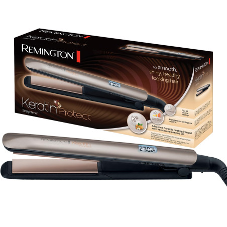 Lisseur Cheveux Remington - Soin Kératine & Huile d'amande - En Céramique, Ecran LCD avec10 réglages