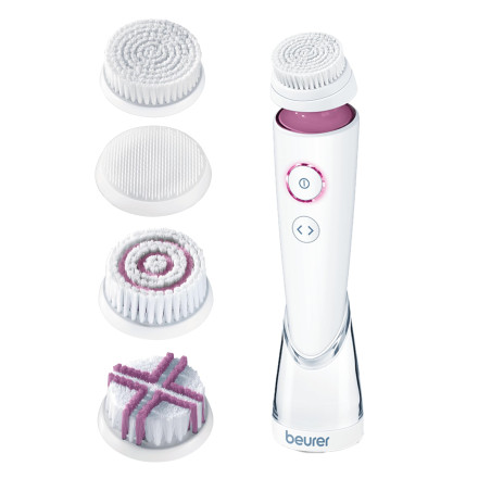 Beurer FC 95 brosse nettoyante visage électrique, nettoyage profond des pores, brosse visage avec 4 embouts, adaptée à tous les