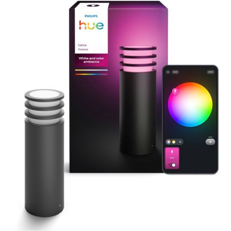 Lampe sur pied - PHILIPS HUE - Lucca - Anthracite - 1xA60 WCA - IP44