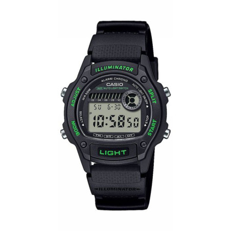 Montre - CASIO - W-220H - Mixte - Noir/Vert - Quartz - Digital