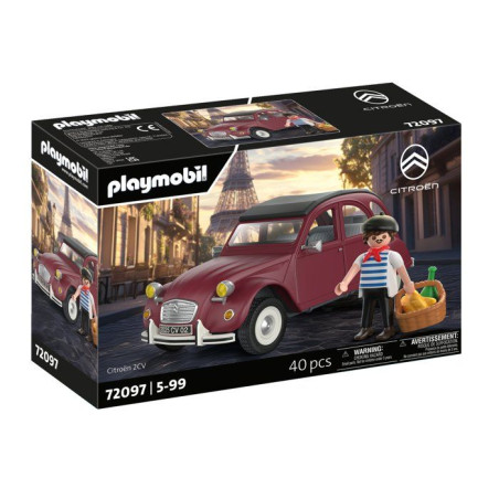 PLAYMOBIL 72097 Citroen 2CV Grenat Exclusif, Classic Car, Voiture de collection, 40 pieces, des 14 ans