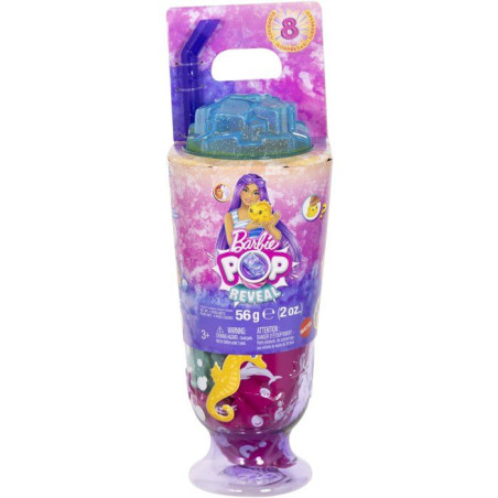 Poupée surprise - BARBIE - Pop Reveal Océan Hippocampe JKF61 - 8 surprises - Slime - Accessoires