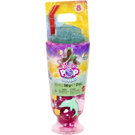 Poupée surprise - BARBIE - Pop Reveal Océan Dauphin JKF60 - 8 surprises - Slime - Parfumée