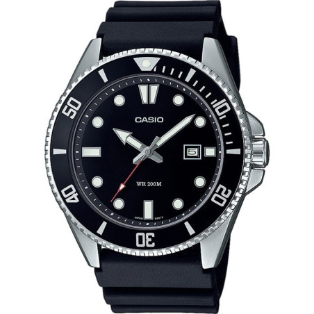 Montre - Casio - Collection Homme - Noir et Acier - Étanchéité 20 bars - Verre minéral - Quartz
