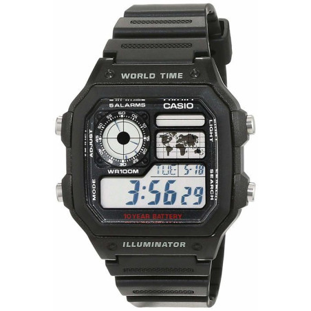 Montre - CASIO - AE-1200WH-1AVEF - Chronographe - Alarme - Résistante a l'eau 10 Bar