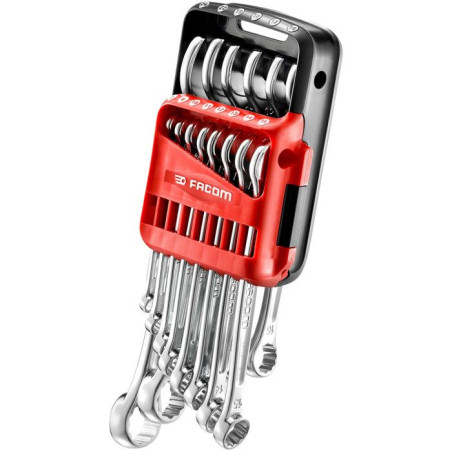 FACOM Jeu de 12 Cles Mixtes Sur Etui Portatif 440.JP12APB - Manche a Section Variable - Passage du Couple Sans Douleur