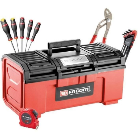 Boite a Outils 19 FACOM - BP.C19NCM2PF - Avec 5 Tvis Protwist + 9 Clés mâles + Pince multiprise + Mesure 3m + Cliquet + 6 doui