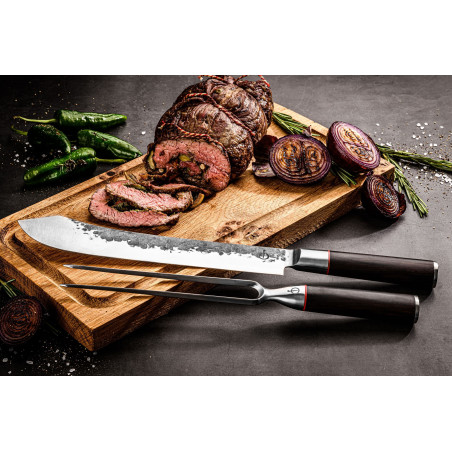 Fourche pour découper - FORGED - SEBRA - Acier japonais 440C - Manche en bois Dalbergia - L 39 cm