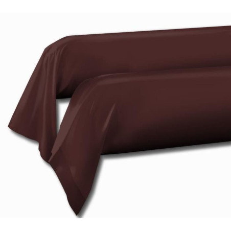 Lot de 2 taies de traversin - LOVELY HOME - LH71586 - 85 x 185 cm - Marron