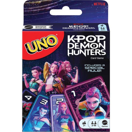 UNO KPop Demon Hunters - Jeu de cartes - Mattel Games - Édition Netflix, 112 cartes - Des 7 ans