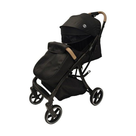 NANIA - Poussette canne compacte - Lexy - Pack complet (protege-jambes + habillage pluie) - 4 roues - Noir