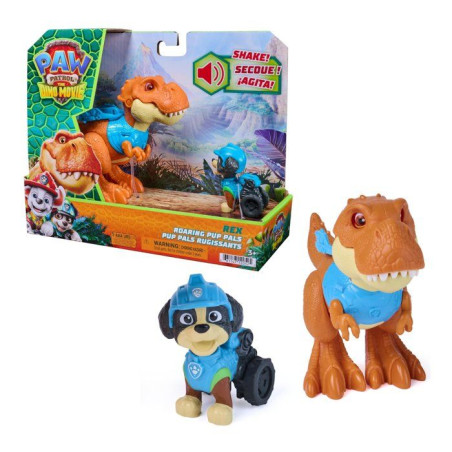 Pack 2 Figurines Roaring Pup Pals Rex - La Pat' Patrouille - Le Film Mission Dino - SPINMASTER - A Partir De 3 Ans