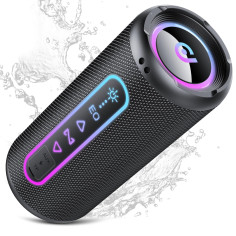 Enceinte portable Bluetooth 5.4 avec lumière RGB - 25W - autonomie 24 H - Noir