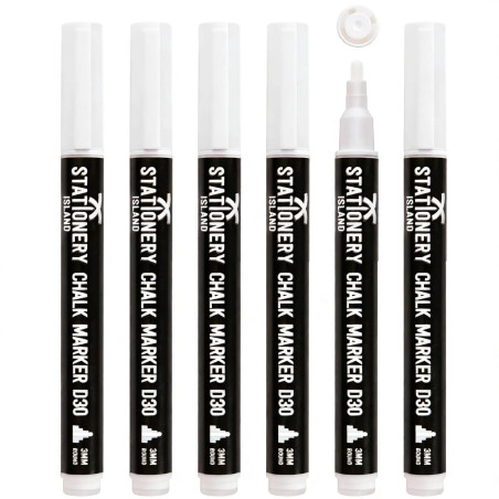 STATIONERY ISLAND Stylo Craie Pour Tableau Noir Effacable, Marqueur Craie Effacable, Feutre Craie pour le Verre Fenêtre, 3MM Lot