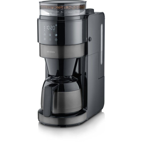 Machine a café filtre avec broyeur - SEVERIN - KA4831 - Technologie Perfect Grind - verseuse isotherme 8 tasses - Noir/Inox