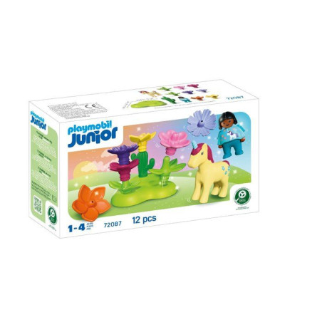 PLAYMOBIL Junior 72087 Jardin des licornes, 12 pieces, Des 1 an