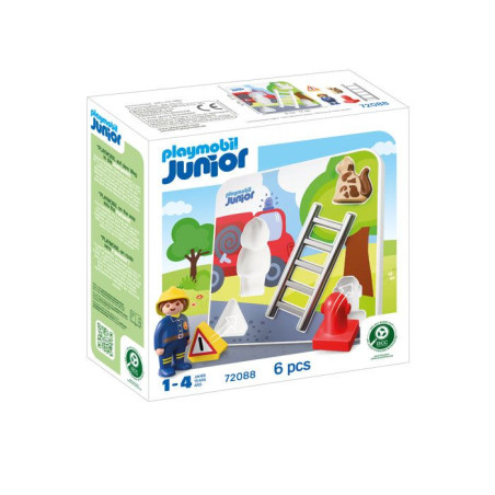 PLAYMOBIL Junior 72088 Puzzle pompiers, 6 pieces, Des 1 an