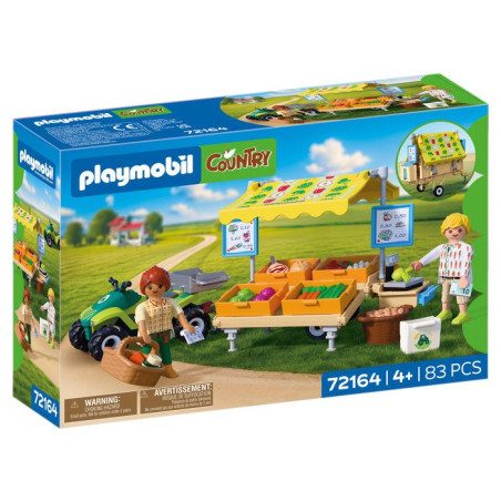PLAYMOBIL 72164 Stand de légumes au marché et quad, Country la ferme, 83 pieces, des 4 ans