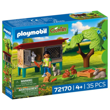 PLAYMOBIL 72170 Clapier a lapins et accessoires, Country la ferme, 35 pieces, des 4 ans