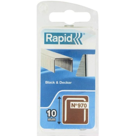 Agrafes en fil plat galvanisés n° 970/10 mm - 896 pieces - Blister - RAPID-ISABERG - 40109551