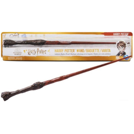SPINMASTER Wizarding World Baguette Harry Potter - Réplique 30 cm, carte d'entraînement aux sorts incluse - Des 6 ans