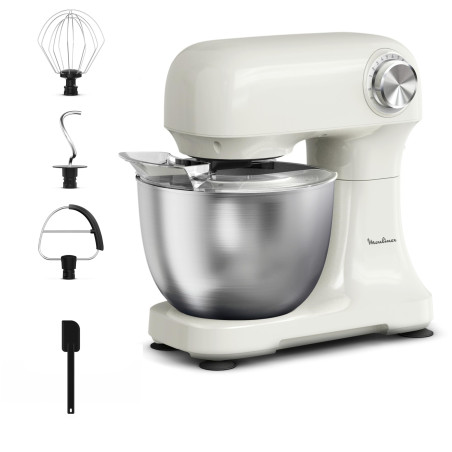 Robot pâtissier MOULINEX 500W 12 vitesses Beige