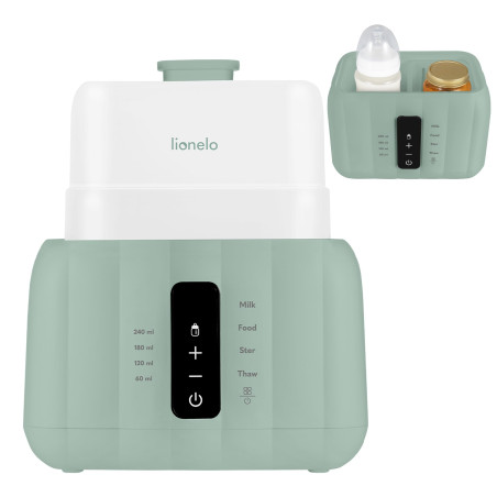 Lionelo Thermup Duo Chauffe-Biberon 6 en 1, 2 Biberons Simultanément | Stérilise, décongèle, chauffe lait et petits pots