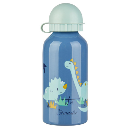 Sterntaler Gourde Dino Rexi - Pour enfant - En aluminium - Avec bouchon et capuchon de sécurité - Gourde de maternelle avec moti