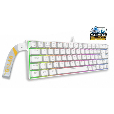 Clavier gamer - Magnétique - THE G-LAB - Keyz Titanium HE - AZERTY Compact 65% - RGB - Blanc