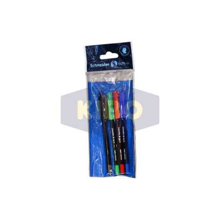Pochette de 4 stylos vizz couleurs assorties Schneider
