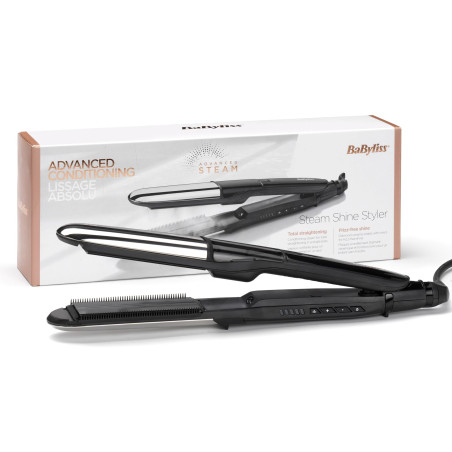 Lisseur vapeur BABYLISS ST496E - 150°C - céramique - Noir
