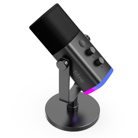 Microphone gaming FIFINE pour PC - podcasting, broadcasting, enregistrement vocal Noir