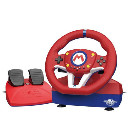 Volant de course - HORI - Mario Kart World Racing Wheel Pro Mini - Bouton C - Pédales - Nintendo Switch 2