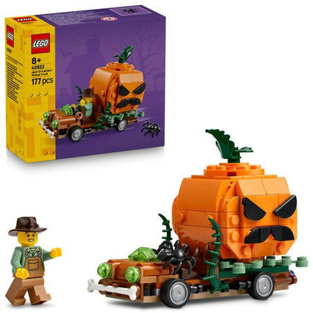 LEGO Set de construction Halloween - 40822 - Camionnette Jack-O'-Lantern, citrouille géante et minifigurine - Des 8 ans