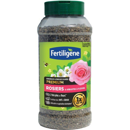 Engrais longue durée premium rosiers arbustes a fleurs 600 g - FERTILIGENE - FEGLDROS