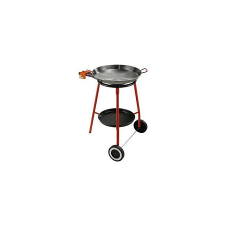 Set paella - GARCIMA - Andreu - Plat poli Ø 46 cm - 12 parts / Réchaud 40 cm - 11,40 kw - 3 pieds plateau roulettes