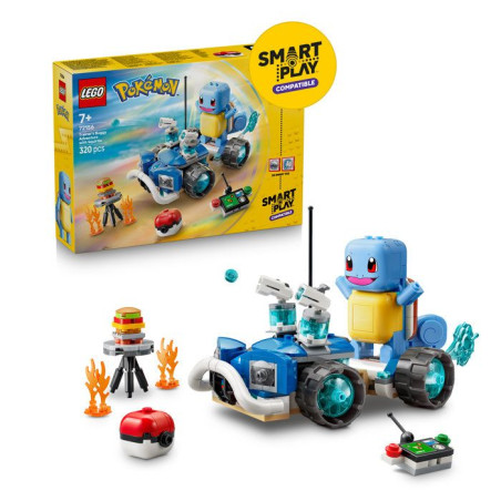 LEGO Pokémon 72156 - Set de construction compatible SMART Play™ - Carapuce, Aventure avec le buggy du Dresseur - Des 7 ans