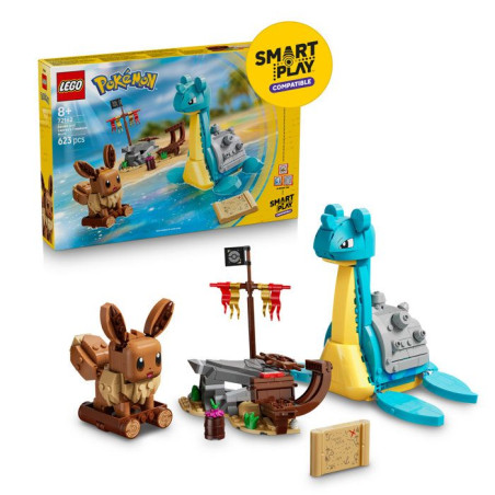 LEGO Pokémon 72162 - Set de construction compatible SMART Play™ - Évoli et Lokhlass, Chasse au Trésor - Des 8 ans