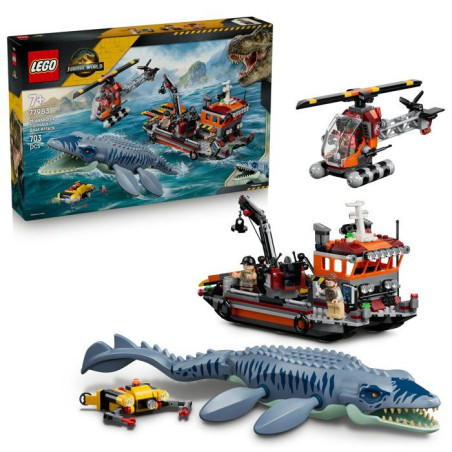 LEGO Jurassic World 77983 L'Attaque du Bateau par le Mosasaure - Dino Jouet des 7 ans