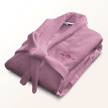 Peignoir - LE TEMPS D'UN BAIN - Taille S - 100% Coton 500g/m² - Doux, Absorbant, Unisexe - Rose