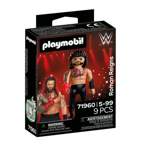 PLAYMOBIL 71960 WWE Roman Reigns, Légende du catch a collectionner, 9 pieces, des 5 ans