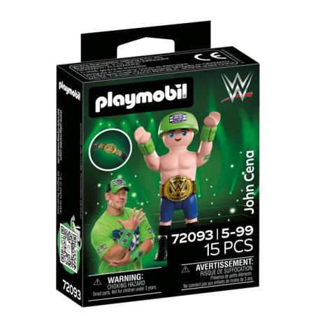 PLAYMOBIL 72093 WWE John Cena, Légende du catch a collectionner, 15 pieces, des 5 ans